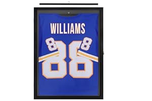 Americanflat Jersey Frame Display Case - 23x31 Lockable Display Case with Hanger - All-Star Collection - Black Sports Jersey 