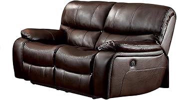 Amazon Com Parker Double Reclining Love Seat In Dark Brown Leather Furniture Decor