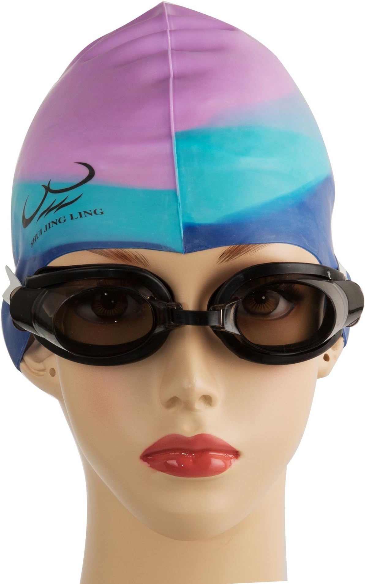 Swimming Goggles Bundle Kit : Premium Silicone Swim Goggles with UV Protection and Anti Fog Technology for Men and Women + Premium Case and Silicon Swim Cap