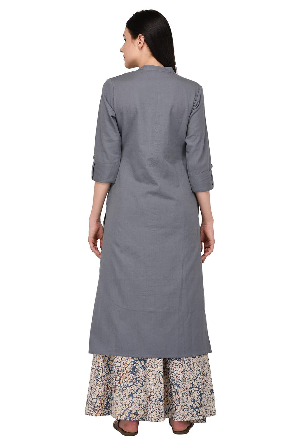 pistaa's women's cotton solid kurta with palazzo bottom set