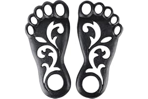 MDLUU Pair of Footprint Stepping Stone, Cast Iron Flagstone, Decorative Feet Stepping Stone for Garden Walkway, Flower Bed