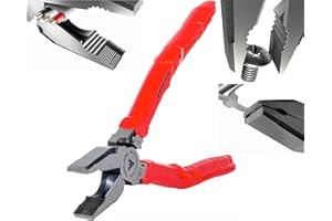 VAMPLIERS 9" Side Cutting Linemans Pliers with Crimper. Made in Japan. Heavy Duty High Leverage Design Screw Extractor Jaws