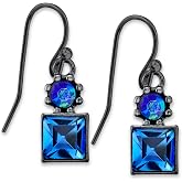 1928 Jewelry Women's Round And Square Sparkling Crystal Drop Earrings