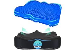 Airllantry Seat Cushion, Thickened Gel Seat Cushion for Long Sitting– Back Pain, Sciatica, Tailbone Pain Relief Pad, Office Chair, Wheelchair Cushion, Car, Kayak, Long Trips