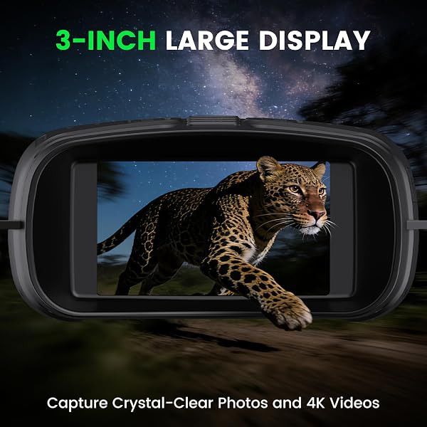 HEXEUM NIGHT VISION GOGGLES, 4K NIGHT VISION BINOCULARS FOR ADULTS WITH 5000MAH BATTERY, 3″ HD SCREEN & 32GB CARD FOR HUNTING, WILDLIFE OBSERVATION, SECURITY