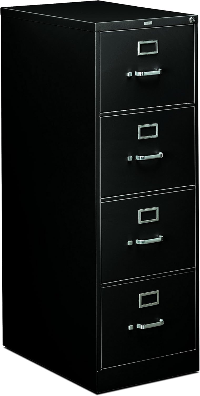Amazon Com Hon 4 Drawer Legal File Full Suspension Filing Cabinet 26 1 2 Inch Black H314 Furniture Decor