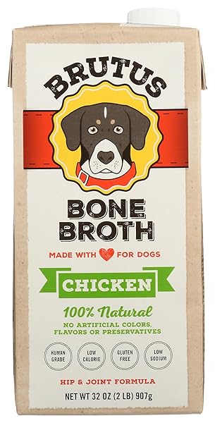 BRUTUS BONE BROTHS CHICKEN BONE BROTH WET DOG FOOD, 32 OZ.