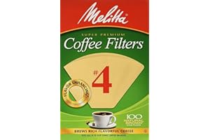 Melitta #4 Cone Coffee Filters, Unbleached Natural Brown, 100 Count