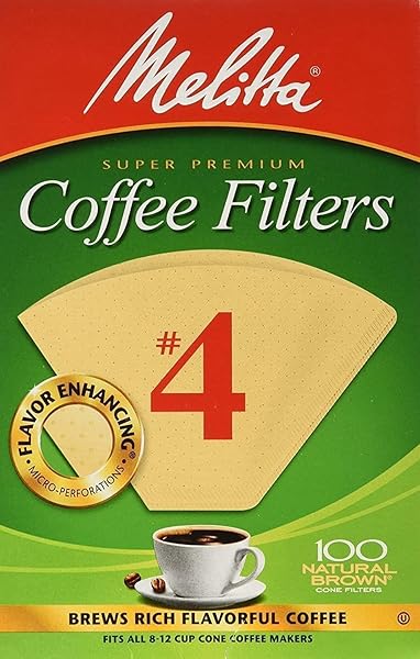 MELITTA SUPER PREMIUM NO. 4 COFFEE PAPER FILTER, 100 COUNT (PACK OF 1), BROWN