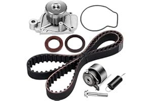 Scitoo Timing Belt Water Pump Gaket Tensioner Kits Fits 2001-2005 for Honda Civic GX DX LX VP EX HX 1.7L D17A1 D17A2 D17A6 D17A7 VTEC