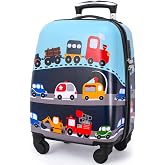 GURHODVO Kids Carry On Luggage Children Rolling Suitcase with 4 Wheels Hardshell Case for Toddler to Travel (Car)