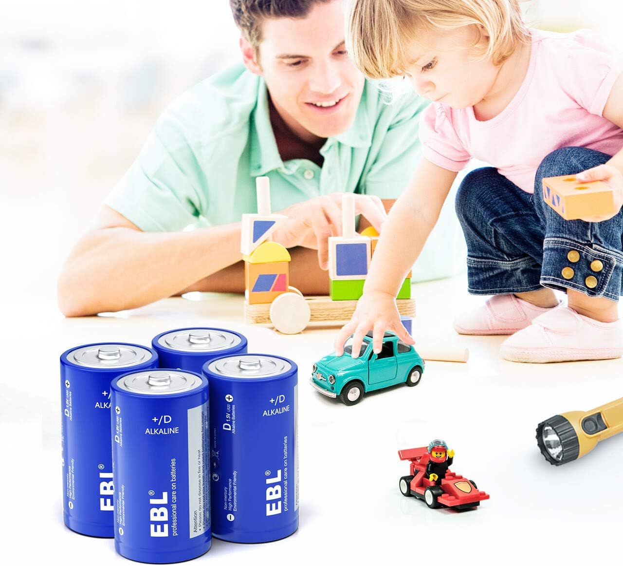 EBL D Batteries, Alkaline D Cell Batteries 8 Battery Count(Pack of 1): Home Audio & Theater