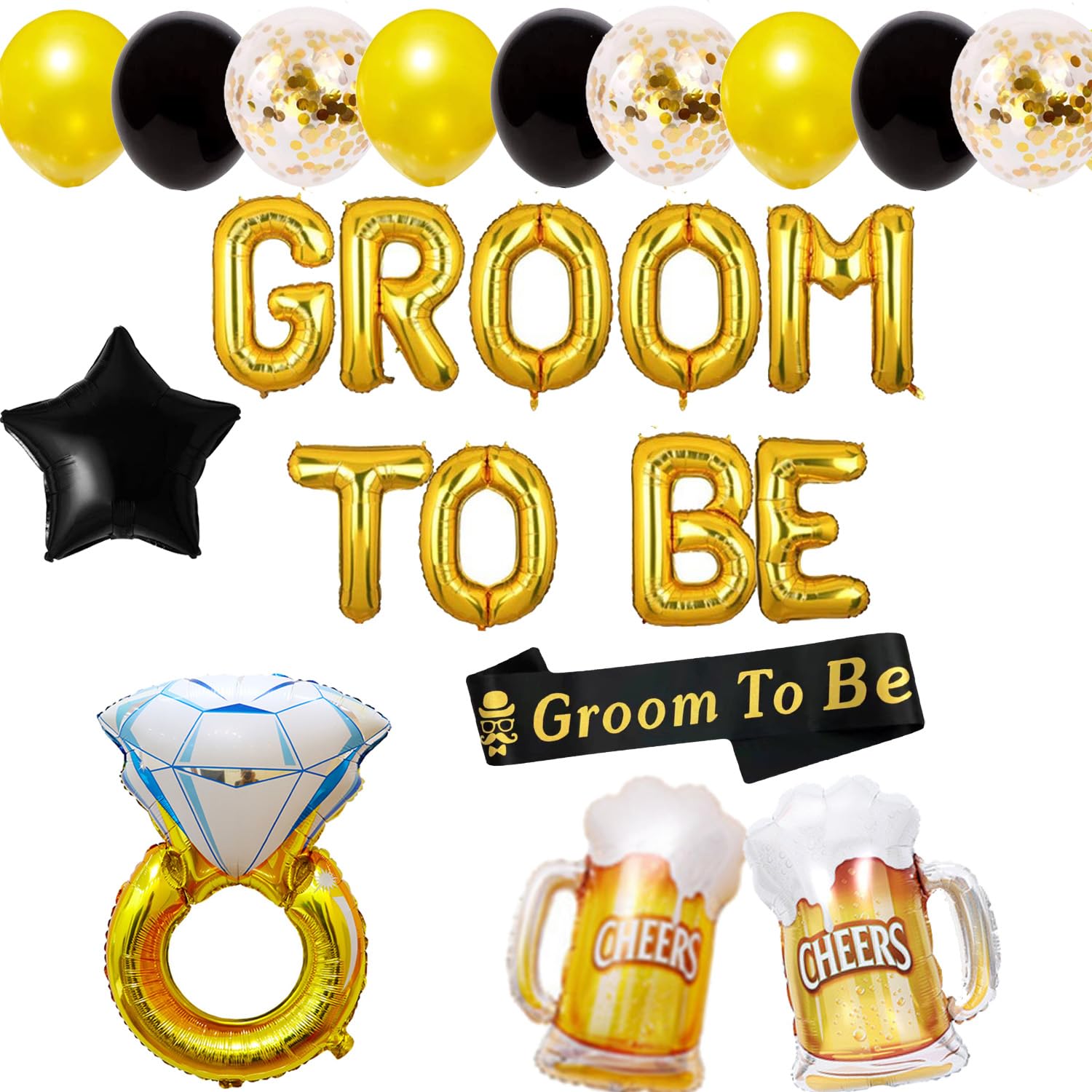 Photo 1 of Bachelor Party Decorations for Men, Groom To Be Decorations, Groom To Be Sash Balloons, Stag Night Engagement Wedding Bridal Shower Future Mr Pre-Wedding Party Decors Ideas Supplies Favors
