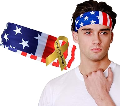 Amazon Com Monkey Movement Patriots American Flag Sports Bandana For Men Women Sweat Wicking Headband For Exercise Running Crossfit Tennis Football Volleyball Athletics And Any Workout Clothing