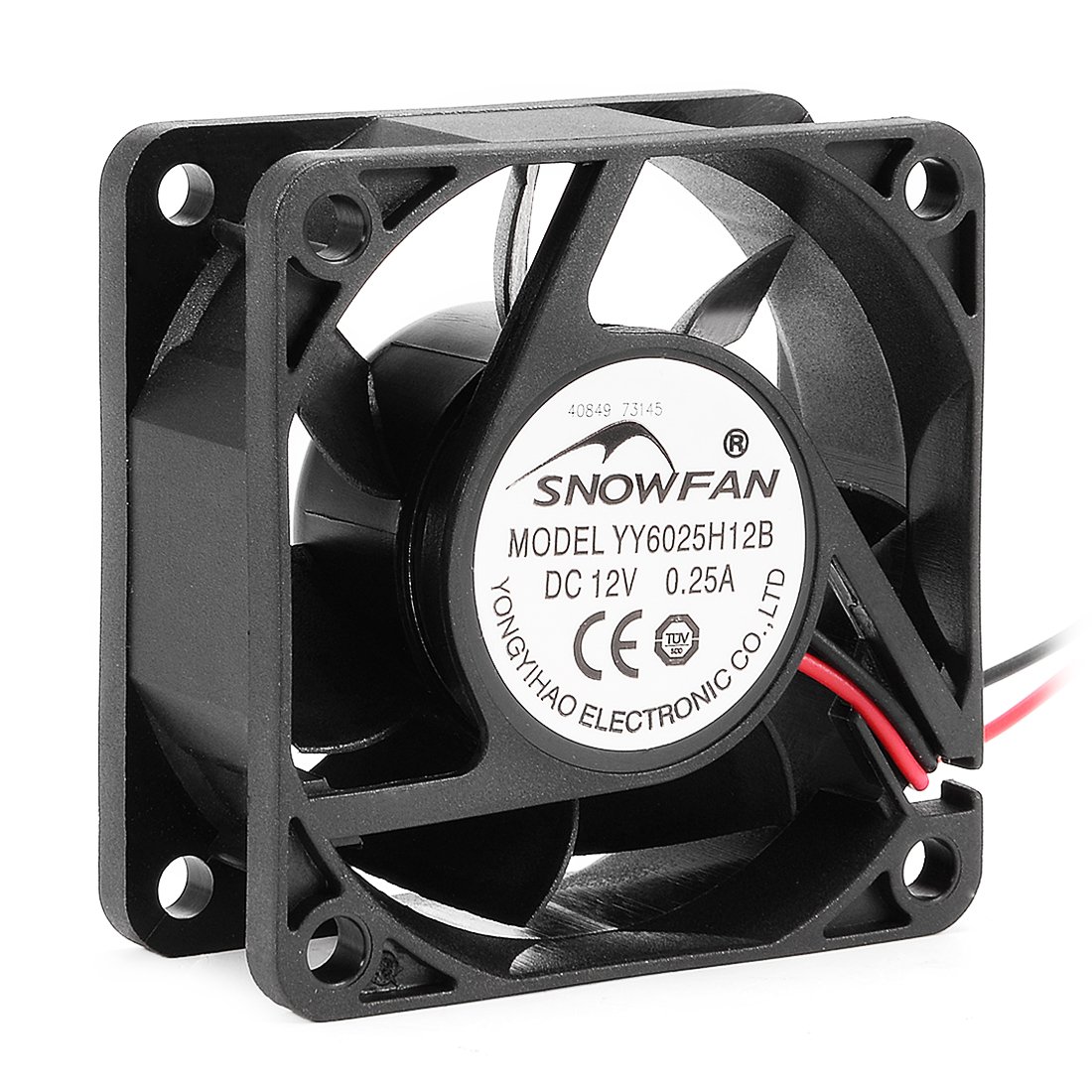 sourcingmap 60mm x 60mm x 25mm 12V DC Cooling Fan Long Life Dual Ball Bearings PC Case Fan