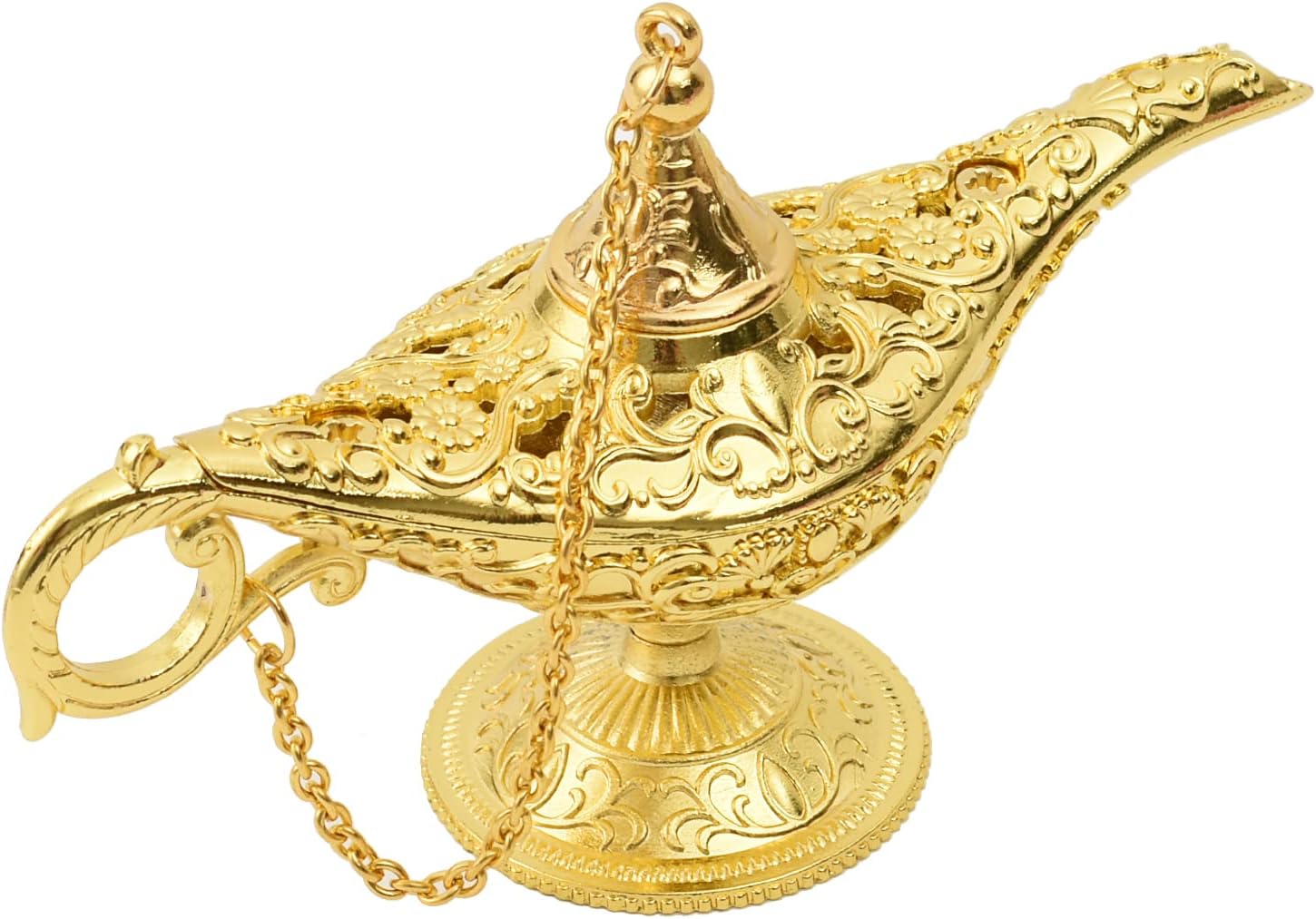 Oil Lamps & Accessories - HOKPA Vintage Legend Aladdin Magic Genie Lamp, Wishing Light Props Lamp for Crafts Display Birthday Gift Home Wedding Tabletop Decor, Small Gold