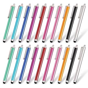 homEdge Stylus Pen Set of 20 Pack, Universal Capacitive Touch Screen Compatible with iPad, iPhone, Samsung, Kindle Tough, Compatible with All Device with Capacitive Touch Screen – 10 Color