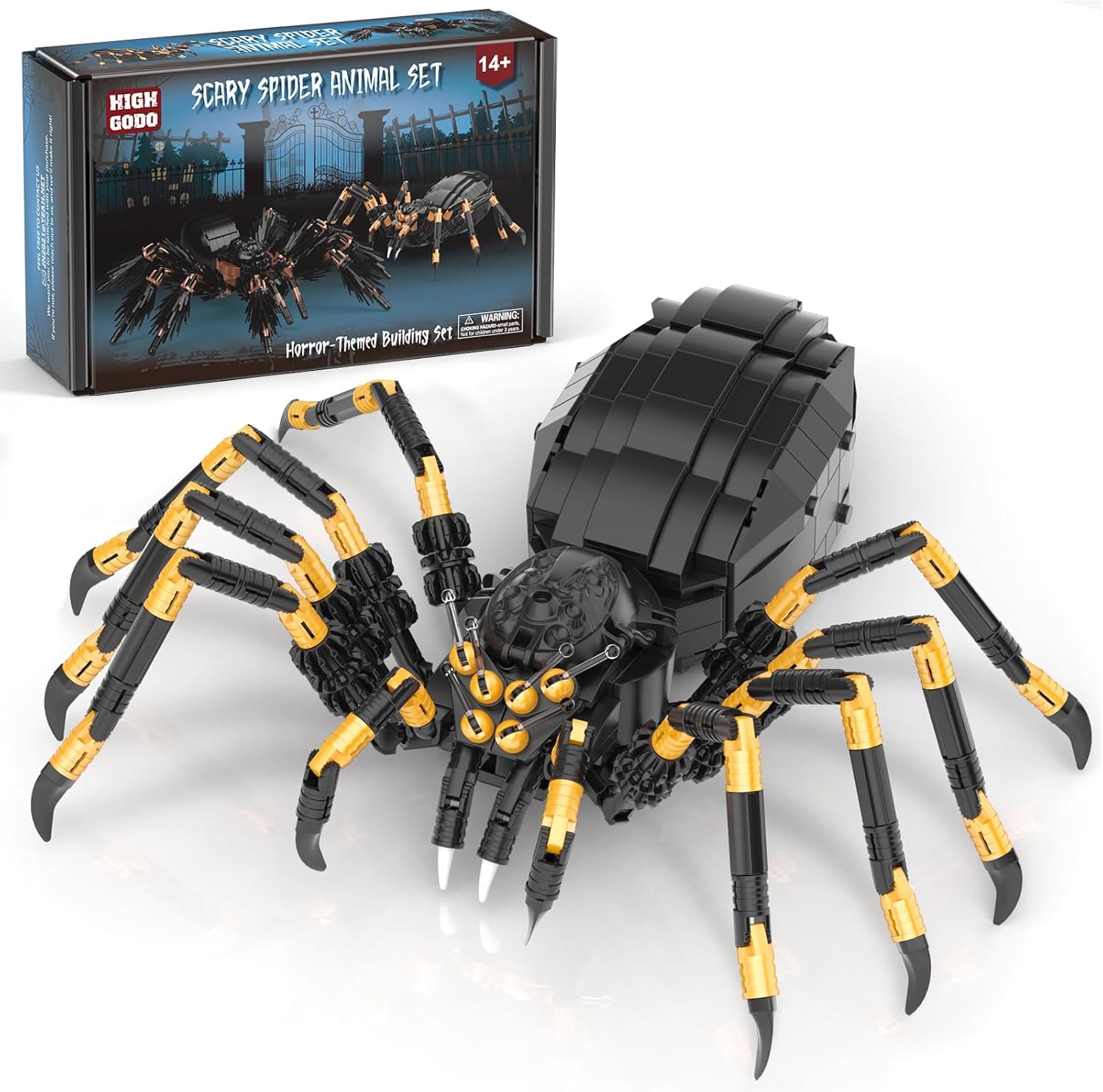 Vziimo Spider Bausteine, Tiere Klemmbausteine, 445 Teile Spinne Tier Deko Modell, MOC Kreatives Geschenk für Erwachsene und Junge Menschen ab 15+