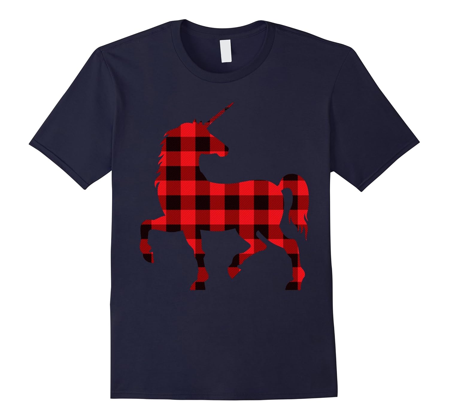 Plaid Unicorn Scottish Pride Tartan T-Shirt-ANZ