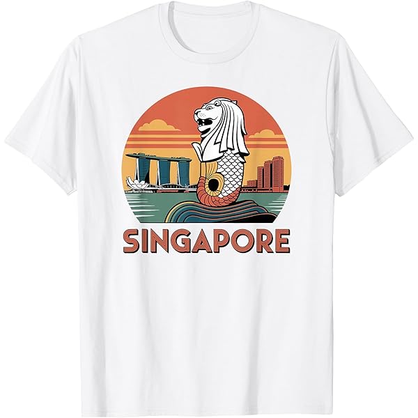 Amazon.com: I Love Singapore City Skyline with Merlion Design T