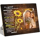 OTINGQD Mom Picture Frame,Mother Gift from Daughter,Mom Gifts for Birthday Chirstmas Mother's Day,Love Between Mother and Daughter Sunflower Photo Frame
