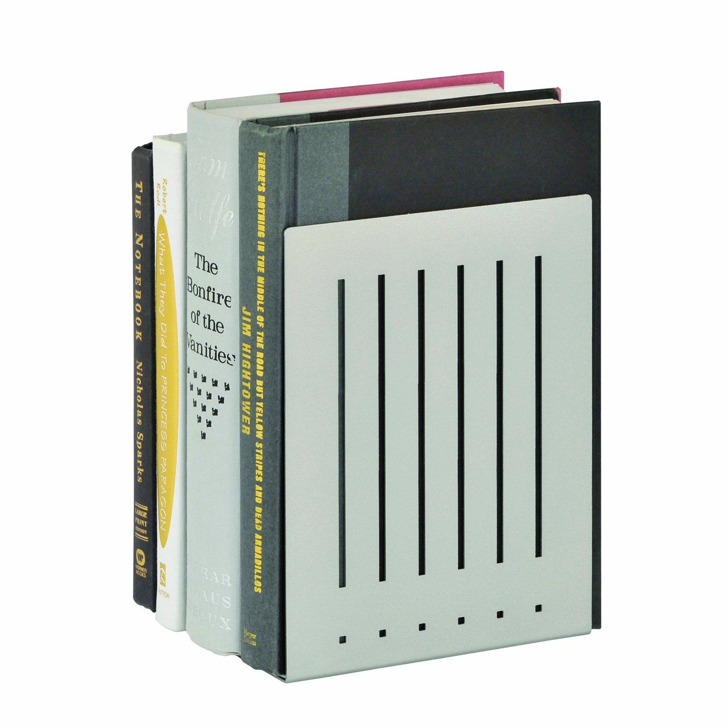 STEELMASTER Heavy Duty 8Inch Steel Bookends, 1 Pair, Silver (241080050