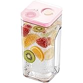 VAKUEN Premium Airtight Water Pitcher ROSE Pink lid, 1.4L(1.48qt) 1pcs, Airtight seal and Vacuum, Leak-free, BPA-free