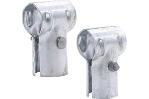 KINNAN 1-3/8 X 1-3/8 End Rail T Clamp,Chain Link Fence End Rail Clamp,Chain Link Fence Parts,Galvanized Steel T Clamp for 1-3/8" OD Pipe, Bolts & Nuts include 2 Pcs