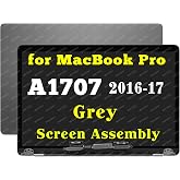MVCTOYH A1707 Screen Replacement for MacBook Pro A1707 Full LCD Screen Display Assembly Late 2016 Mid 2017 EMC 3072 3162 661-08030 661-06375 (Space Gray)