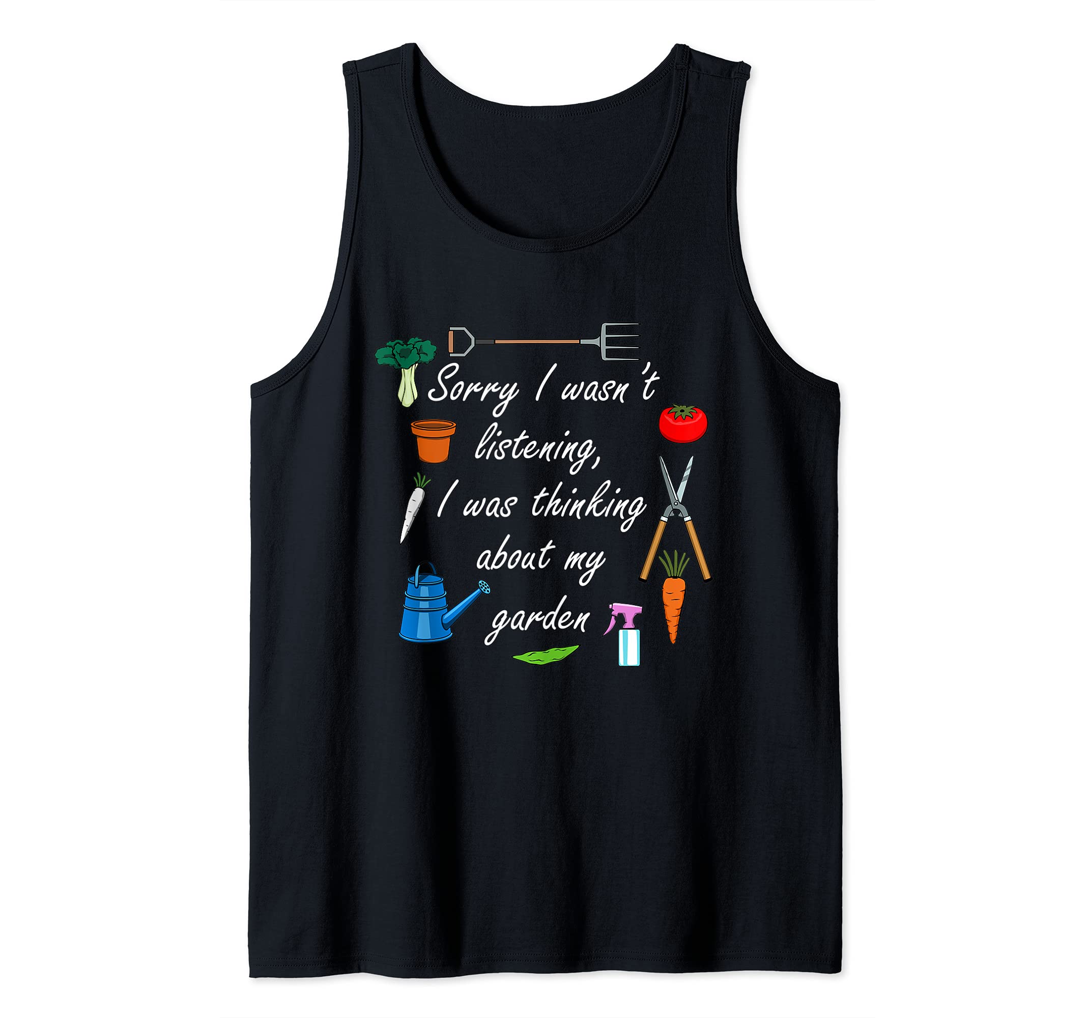 Thinking About my Garden Funny Gardening Tank Top