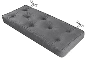 Millsilo Bench Cushion, Bench Cushions for Indoor/Outdoor Furniture, Window Seat Cushions, Garden Patio Large Pads with Button Reinforcement, for Shoe Bench Dining Porch Bench 48x18x4 inch, Dark Gray