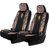 Browning Universal Front and Bench Seat Covers, Water Resistant for Car, Truck, and SUV , Pack of 2, Mossy Oak Break-Up Country
