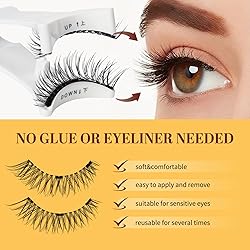 QUEWEL No Glue Needed Eyelashes Magnetic, Magnetic