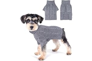 PUPPISHY Winter Dog Clothes for Small Dogs Turtleneck Dog Sweaters Dog Knitted Warm Sweater Puppy Cold Weather Clothes Small Dog Pullover Sweater Fall Doggie Outfits Cat Apparel (Small)