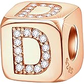 GEMDAZZ Dice Charm 26 Letters Beads with CZ, 925 Sterling Silver Initial A-Z Uppercase Alphabet Cube Charm fits Personalized Women Bracelet, Gifts for Birthday/Christmas/Friends/Family/Lover