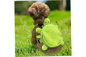 Comebachome Dog Harness with Backpack, Turtle Design, Green, Standard Size, Adjustable, Large Storage, Traction Hook, Suitabl