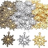 Aylifu Sun Pendant Charm Alloy Tibetan Style Celestial Sun Charm Craft Supplies for DIY Earrings Necklace Bracelet Jewelry Making Christmas Party Decoration