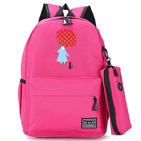 Tinytot School Bag School Backpack College Backpack Multipurpose Backpack Picnic Bag for Boys & Girls with Pencil Pouch (Pink) 16 L