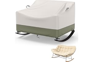 COSHNIBI Outdoor Papasan Rocking Chair Cover,Heavy Duty Waterproof Rocker Cover ,Fits for Rocking Chairs & Rattan Wicker Chai