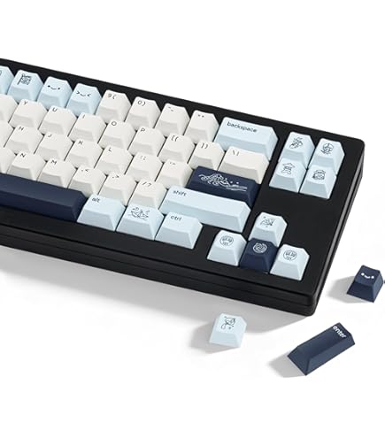 Custom Keycap Set JOLINTAL PBT Keycapset 130 Toetsen - Retro Stijl, Crème/ bruin/wit, Cherry Profiel, Dye Sublimatie, Voor Mechanische Toetsenborden 130 Toetsen Retro Keycaps