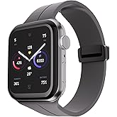 Sport Bands Compatible with Apple Watch Band 42mm 44mm 45mm 46mm 49mm for Women and Men, Magnetic Closure Silicone Sport Strap for iWatch Series 10 9 8 7 6 5 4 3 SE Ultra