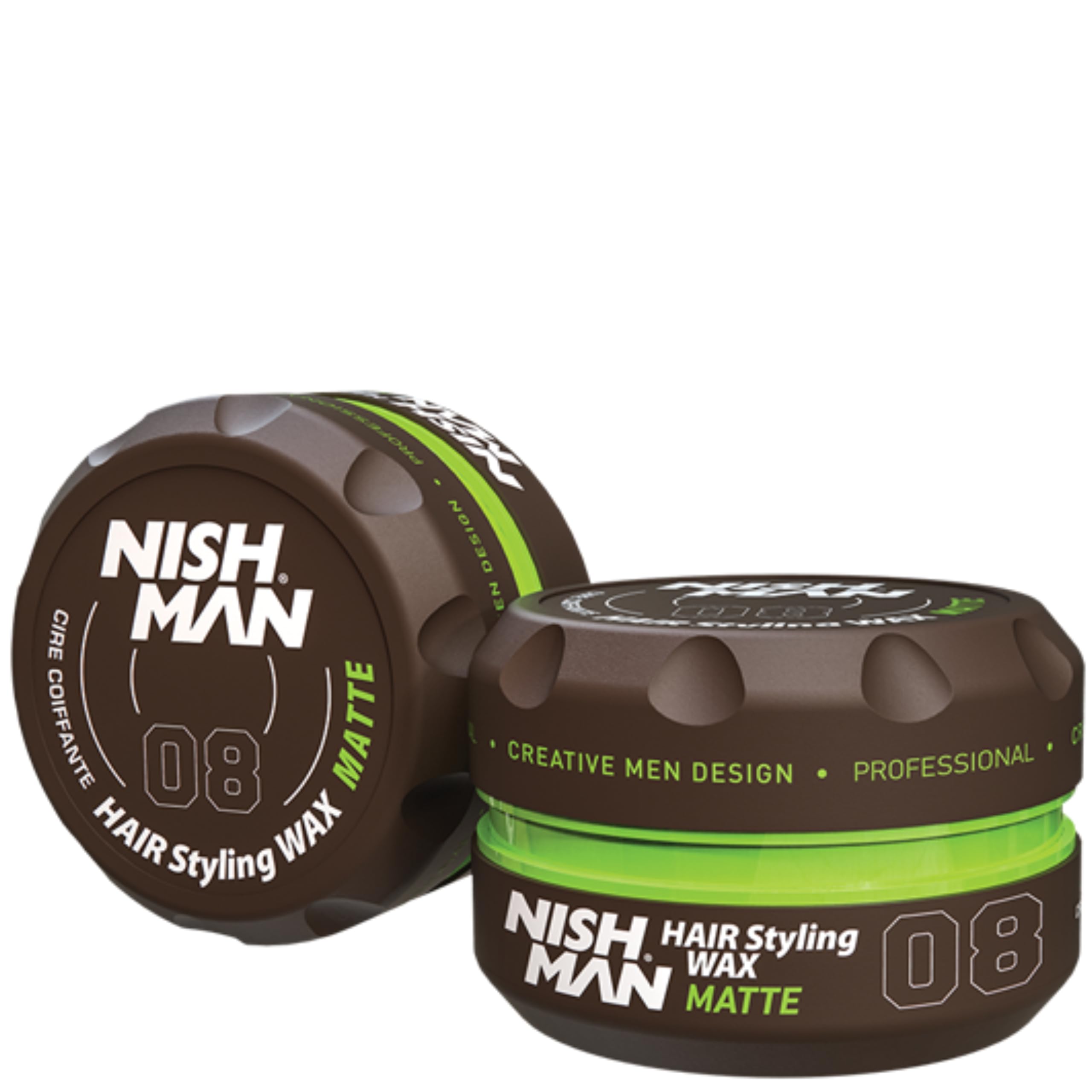 NISHMAN Hair Wax for Men, MATTE Finish - 150 ml, Vanilla Scent | Edge Control | Ultra High Strong Hold | Men's Hair Gel