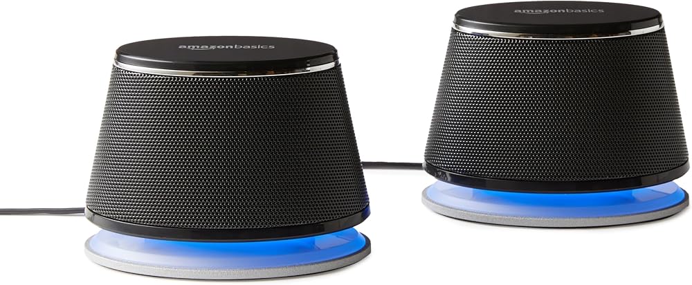Amazon Basics Stereo 2.0 Speakers for PC USB-Powered 5V 2.4W Black