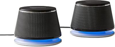 Amazon Basics Stereo 2.0 Speakers for PC USB-Powered 5V 2.4W Black