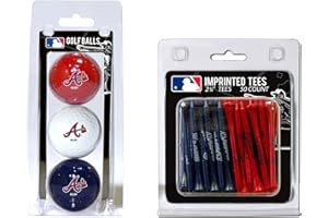 Team Golf MLB Logo Imprinted Golf Balls (3 Count) & 2-3/4" Regulation Golf Tees (50 Count), Multi Colored