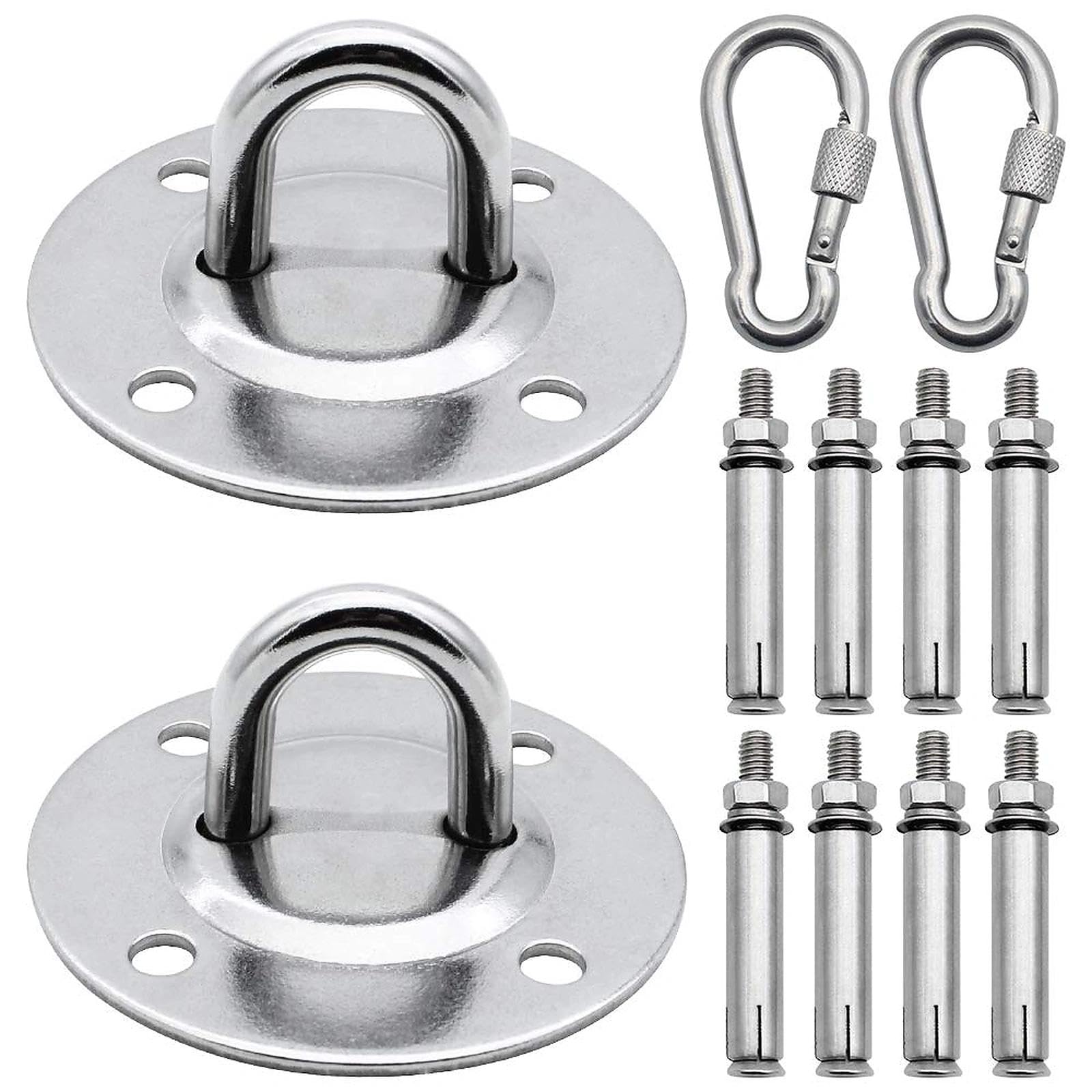 TXErfolg Hammock Hooks 500KG Maximum Load 2 Sets Stainless Steel Heavy Duty Swing Hangers Hammock Chair Hanging Kit for Swing Boxing Bag Aerial Yoga Hanging Chair Concrete Wall Installation