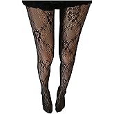 Milumia Women's Floral Lace Patterned Tights High Waist Fishnet Stockings Pantyhose
