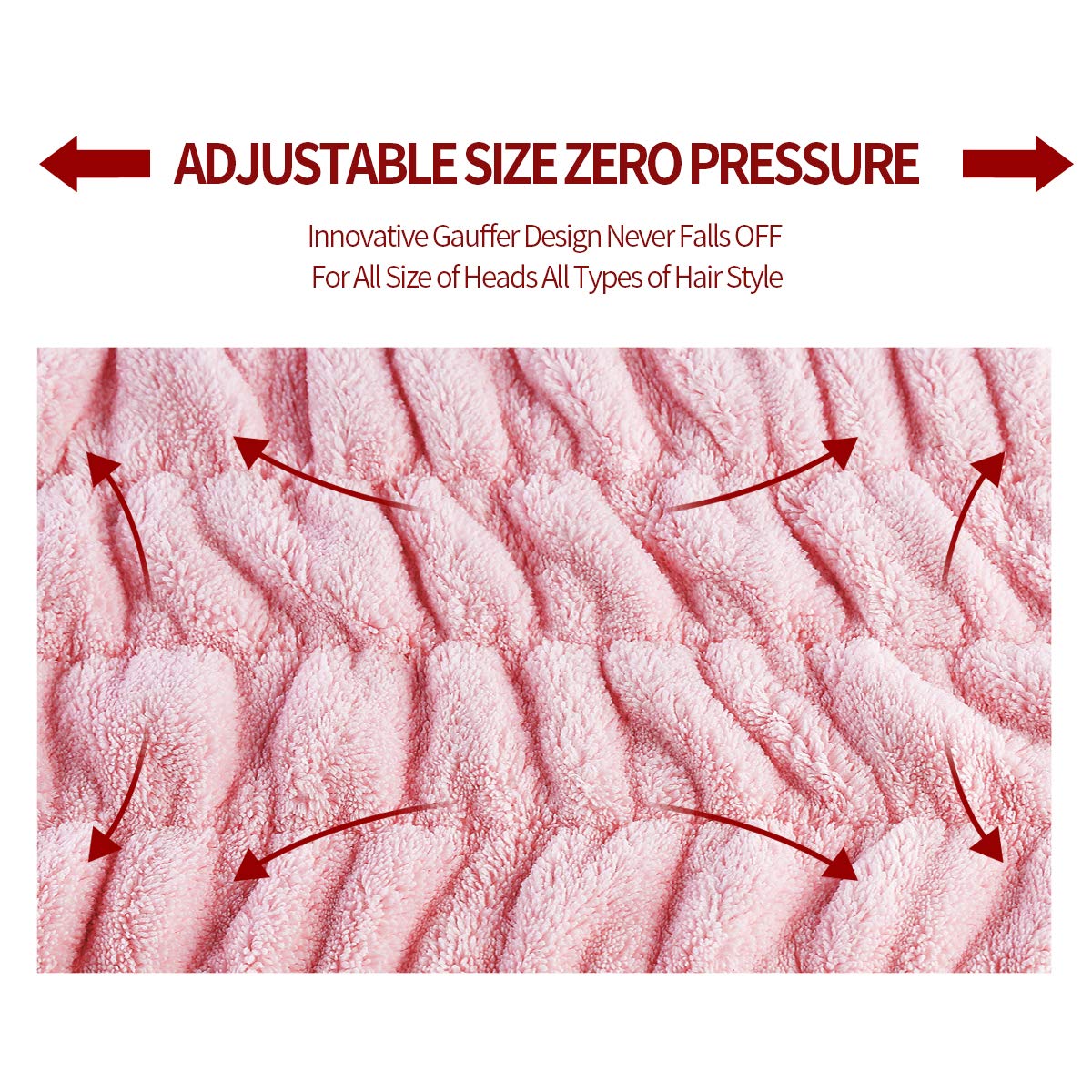 Innovative Gauffer Design Large Microfiber Hair Towel Drying Wraps for Women, Quick Dry Turban Shower Caps Magic Hats, Super Absorbent Anti-frizz for Long Thick Curly Hair