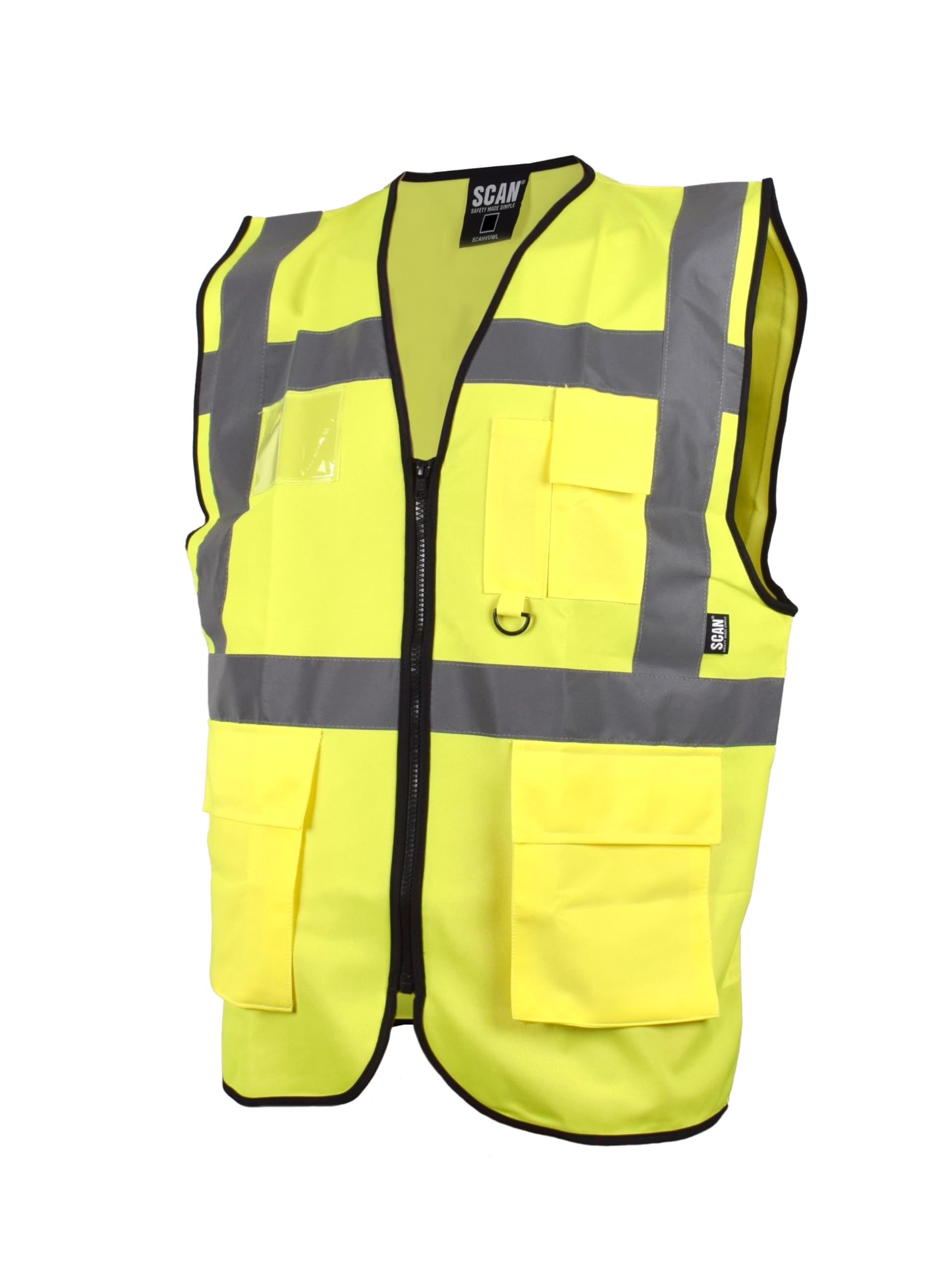 Scan Hi-Vis Utility Vest Waistcoat Yellow - L