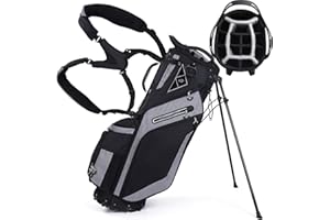LIVSINGOLF Golf Stand Bag 14 Way Top Dividers with Dual Strap and 8 Pockets, Rain Hood,Portable for Men Women